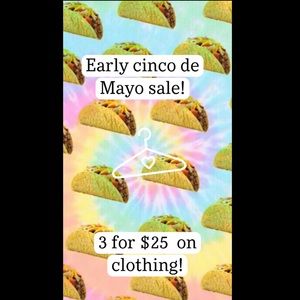 3/25 on clothing this week!